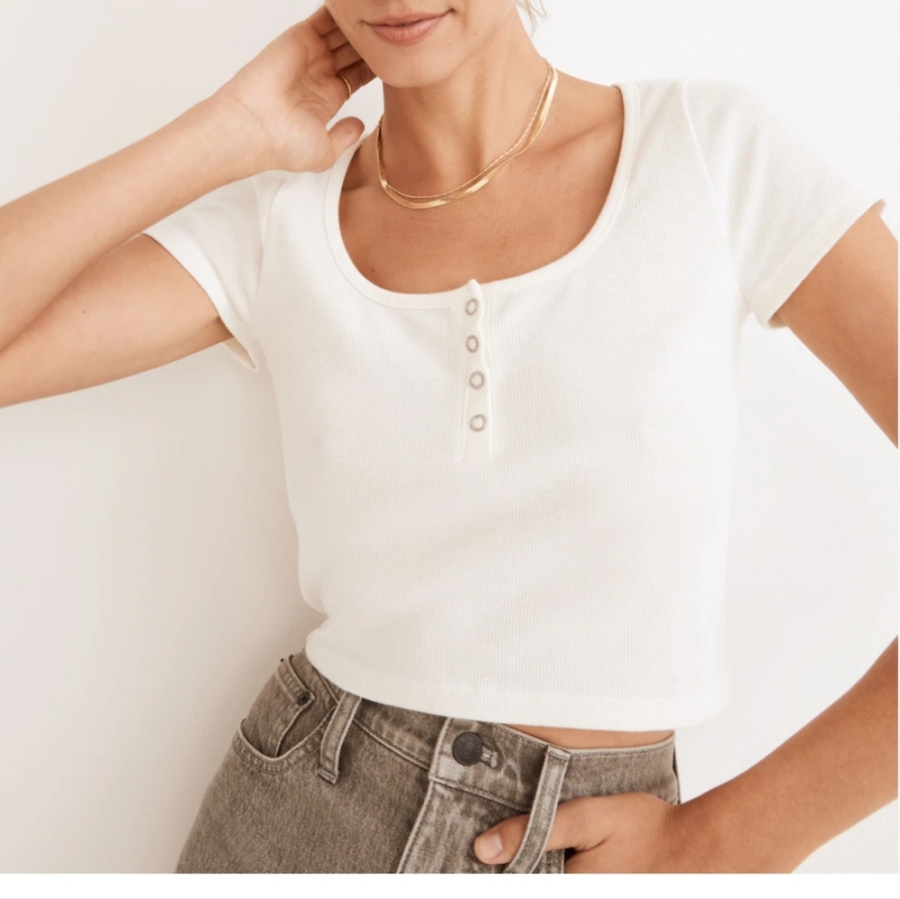 Madewell White Crop Top